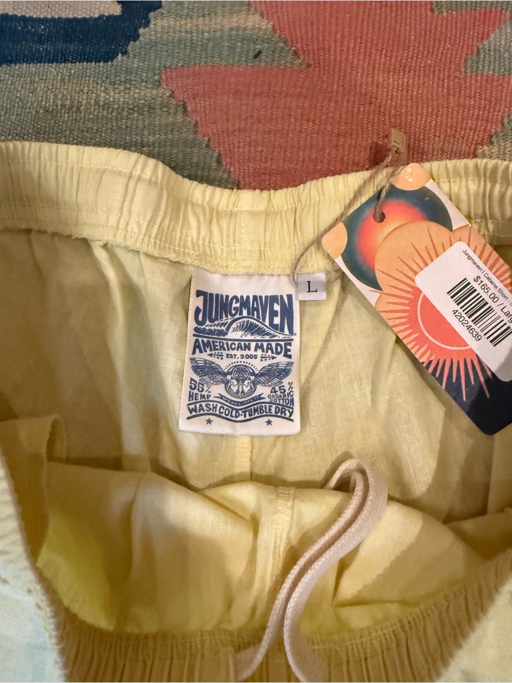Jungmaven yellow cabana shorts - women’s large